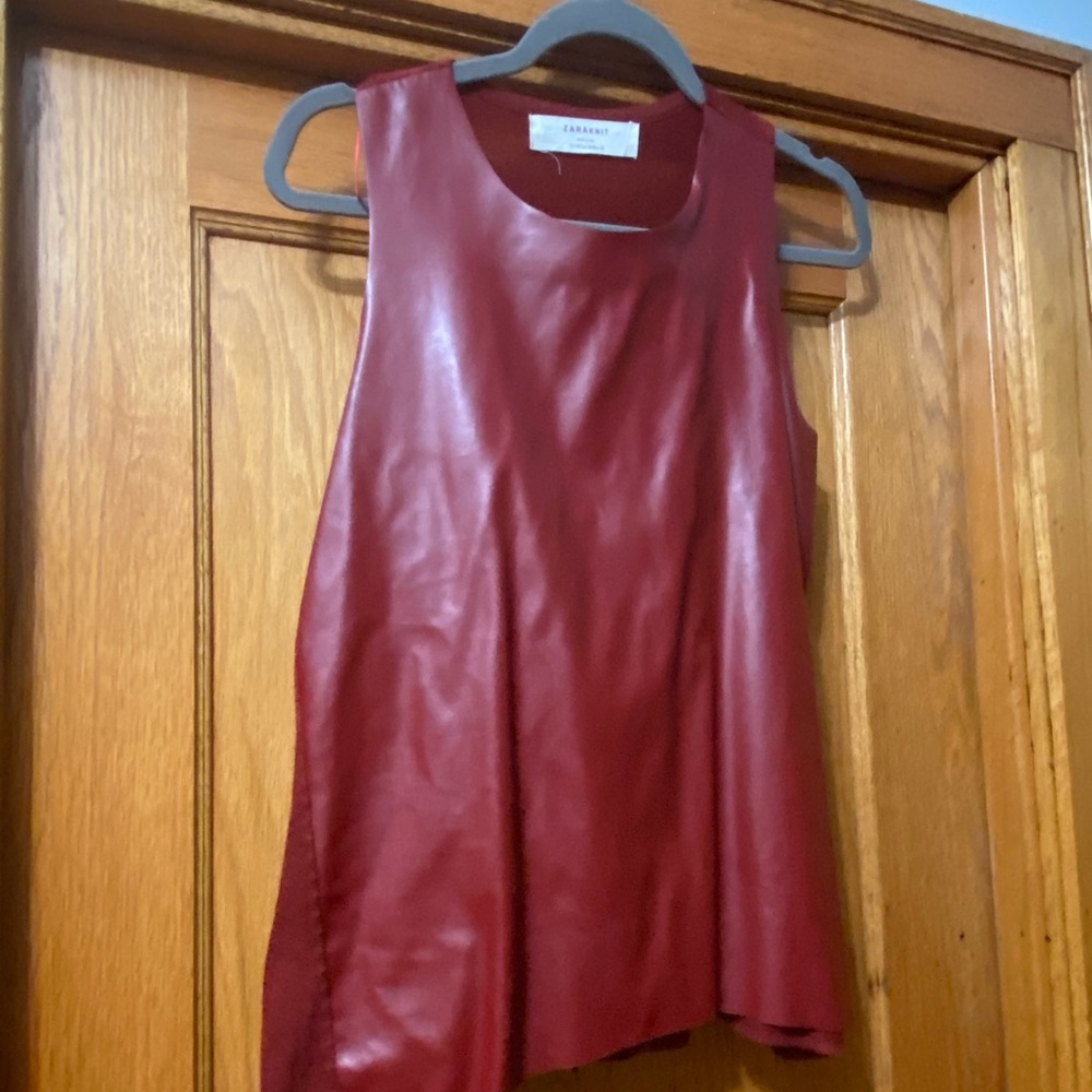 Zara knits leather/sweater vest